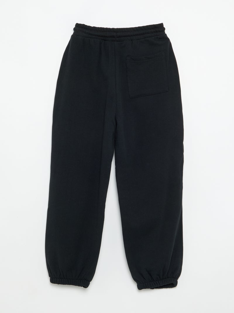 Pantalón de chándal de felpa Negro - Kiabi