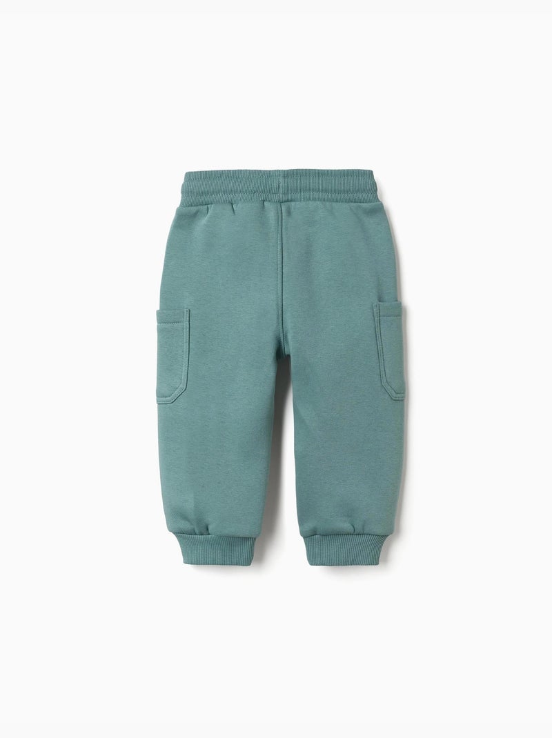 Pantalón de chándal de felpa perchado con bolsillos cargo Verde claro - Kiabi
