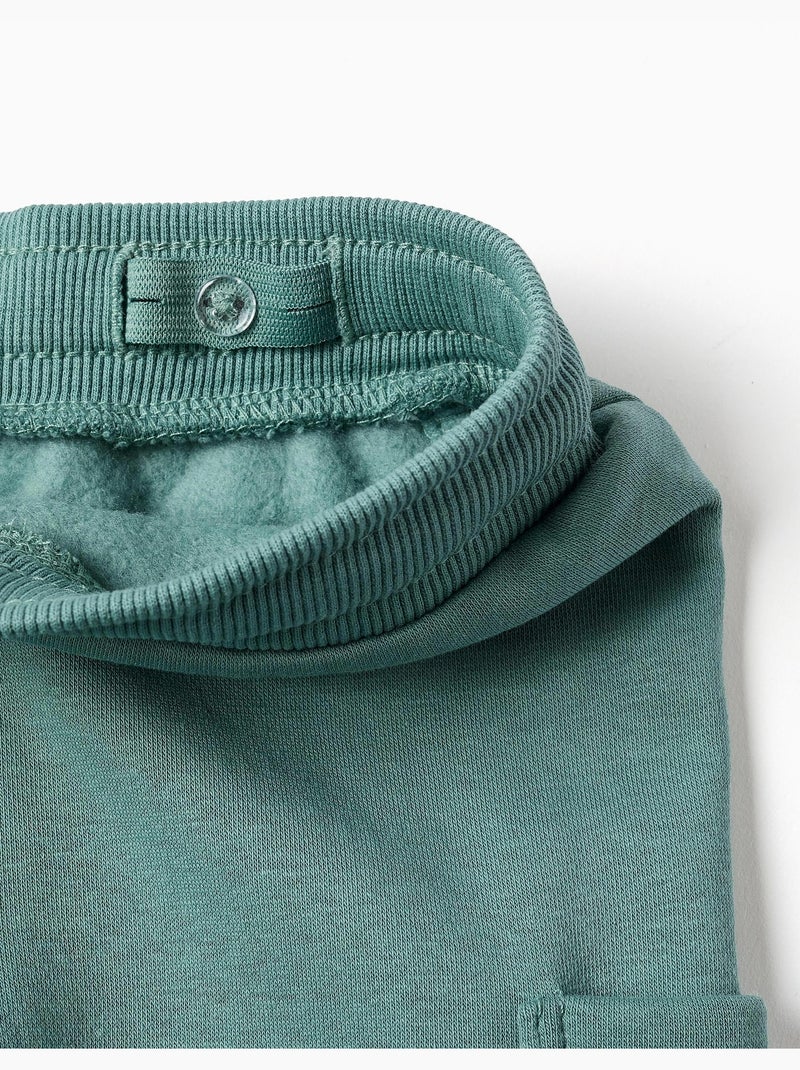 Pantalón de chándal de felpa perchado con bolsillos cargo Verde claro - Kiabi