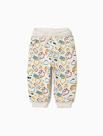 Pantalón de chándal de felpa perchado con estampado colorido