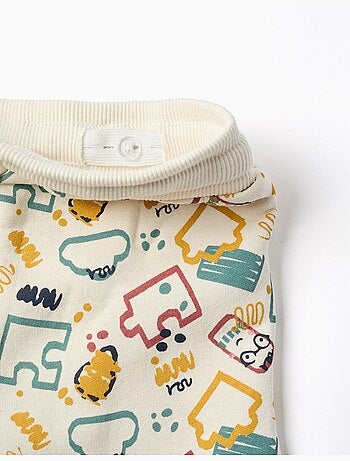 Pantalón de chándal de felpa perchado con estampado colorido