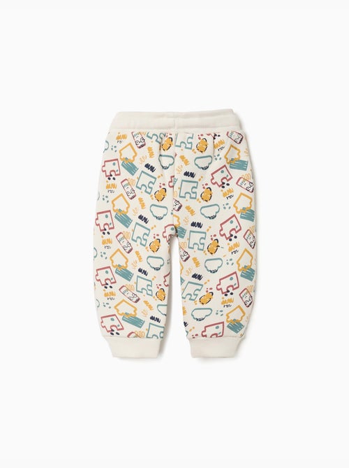 Pantalón de chándal de felpa perchado con estampado colorido - Kiabi