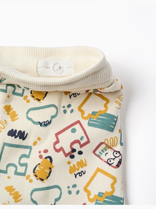 Pantalón de chándal de felpa perchado con estampado colorido - Kiabi