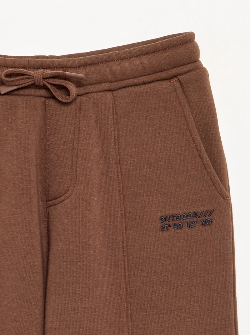 Pantalón de chándal de forro polar Marron - Kiabi