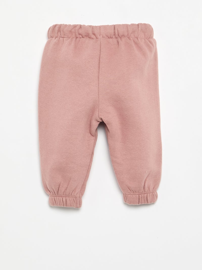 Pantalón de chándal de forro polar Rosa - Kiabi