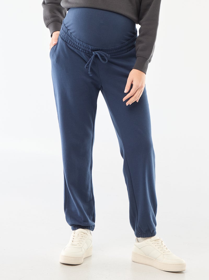 Pantalón de chándal de maternidad en felpa Azul - Kiabi