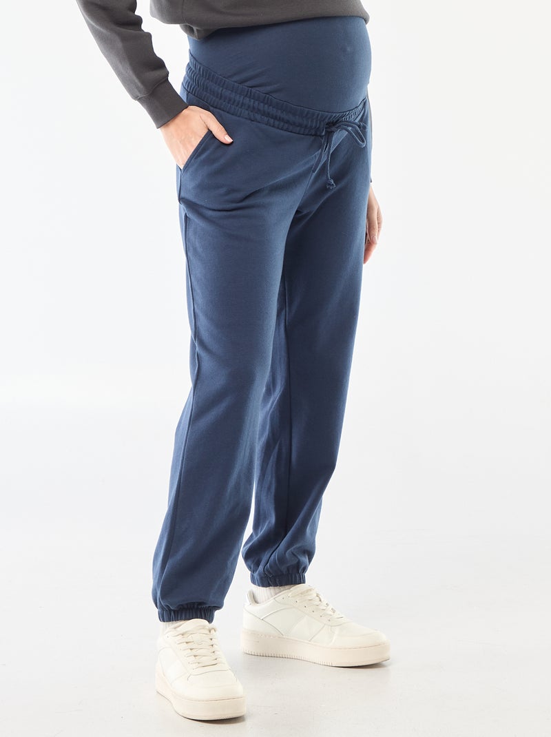 Pantalón de chándal de maternidad en felpa Azul - Kiabi