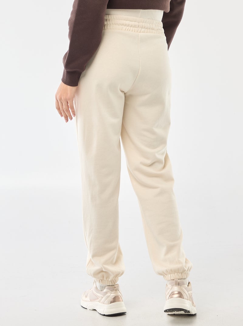 Pantalón de chándal de maternidad en felpa Blanco - Kiabi