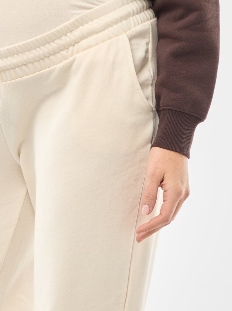 Pantalón de chándal de maternidad en felpa Blanco - Kiabi