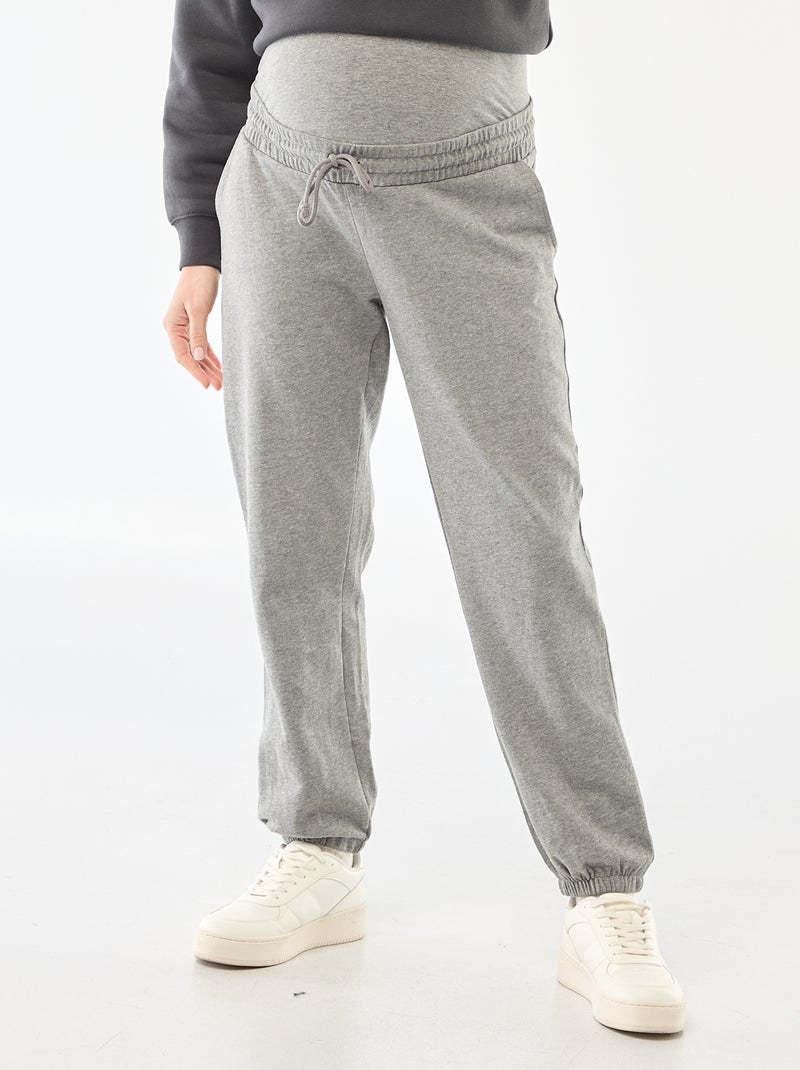 Pantalón de chándal de maternidad en felpa Gris - Kiabi