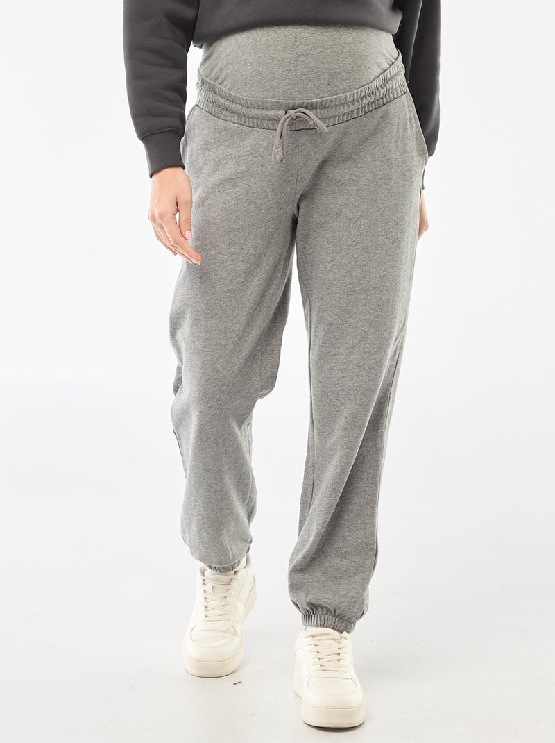 Pantalón de chándal de maternidad en felpa Gris - Kiabi