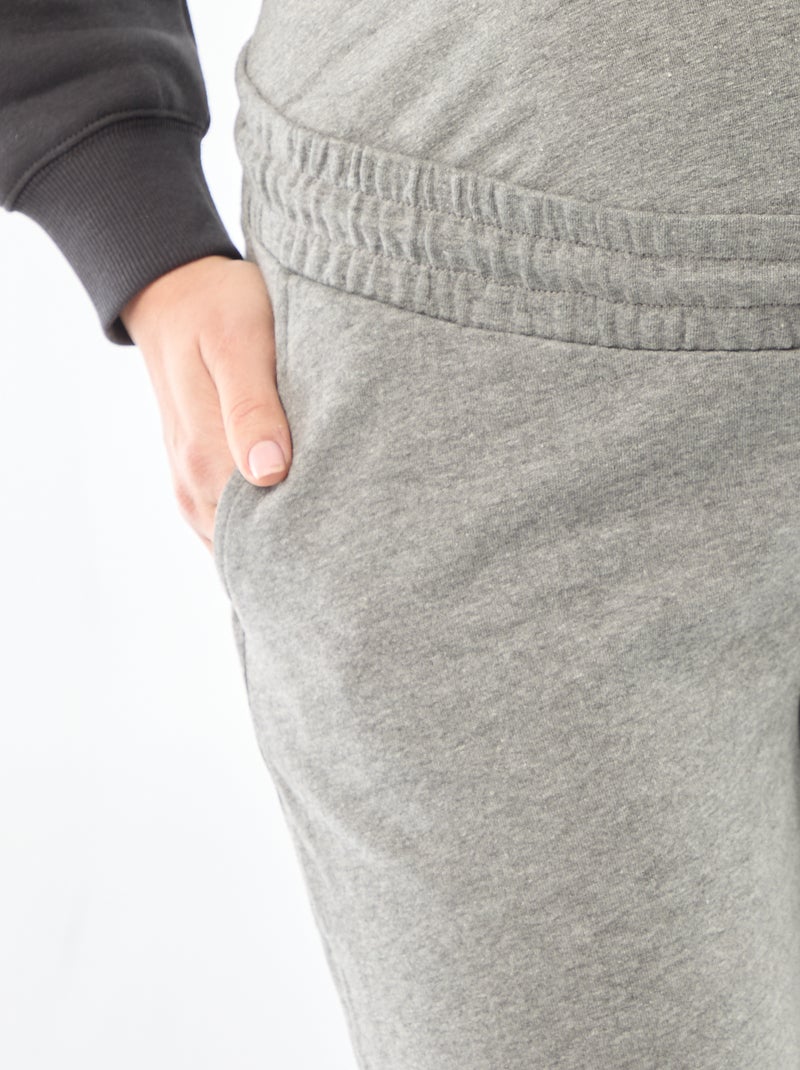 Pantalón de chándal de maternidad en felpa Gris - Kiabi
