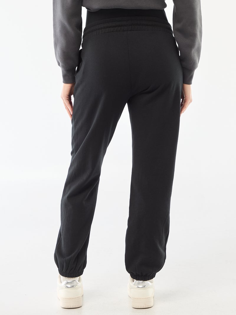 Pantalón de chándal de maternidad en felpa Negro - Kiabi