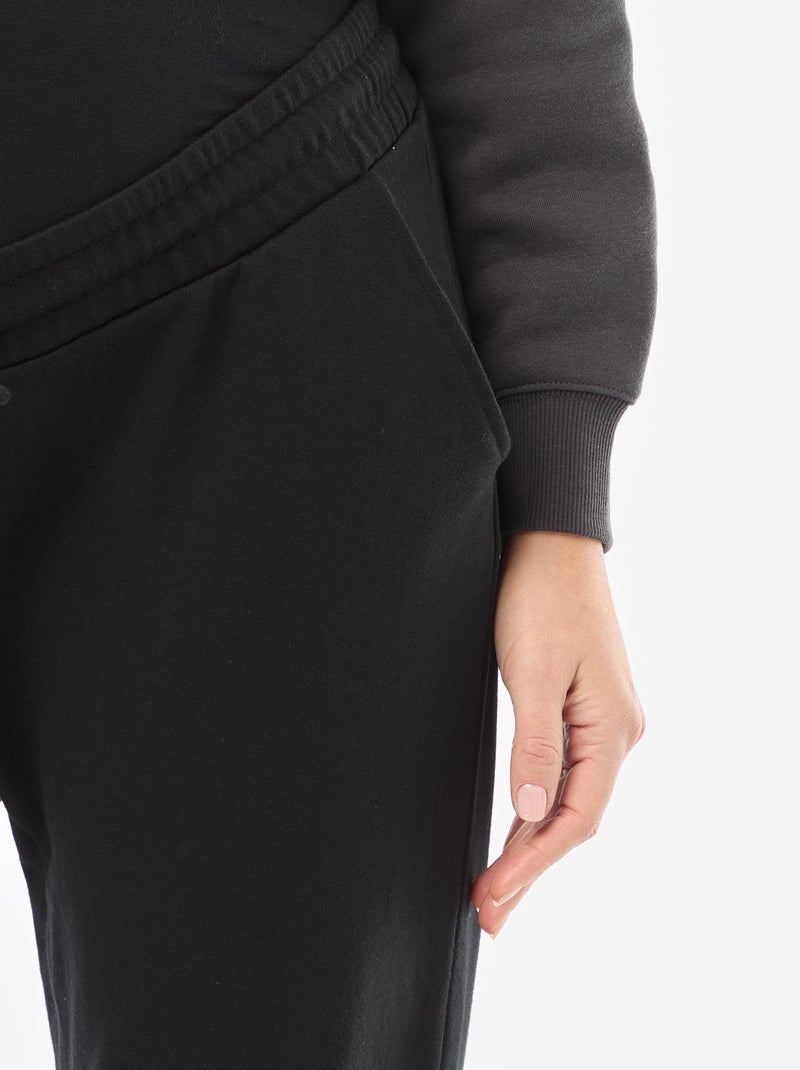 Pantalón de chándal de maternidad en felpa Negro - Kiabi