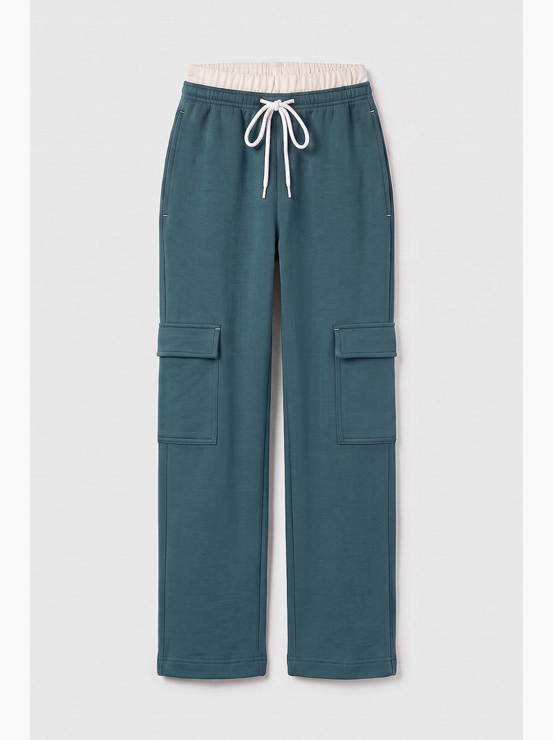 Pantalón de chándal de mezcla de algodón tommy Azul petróleo - Kiabi