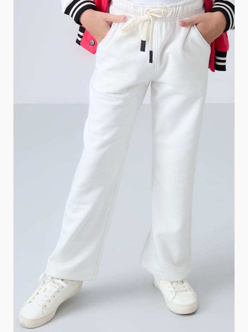 Pantalón de chándal de mezcla de algodón tommy Blanco roto - Kiabi