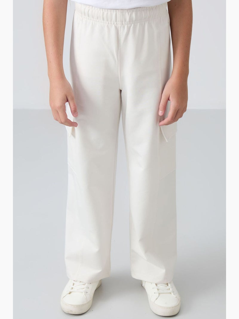 Pantalón de chándal de mezcla de algodón tommy Blanco roto - Kiabi