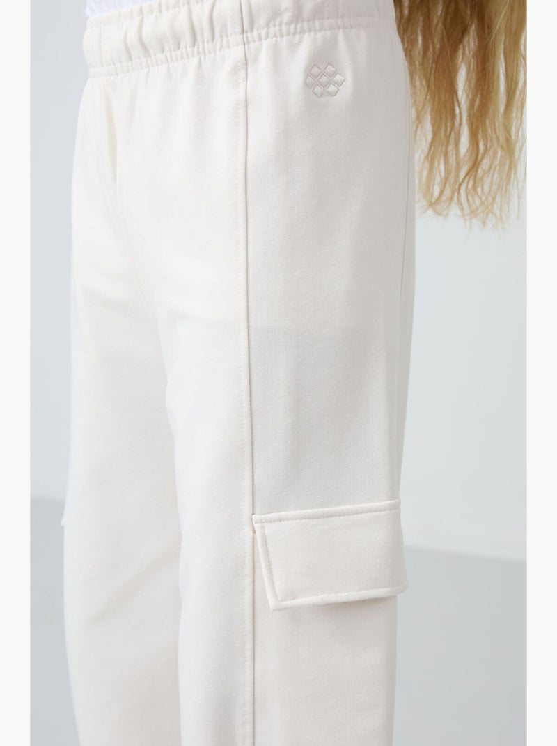 Pantalón de chándal de mezcla de algodón tommy Blanco roto - Kiabi