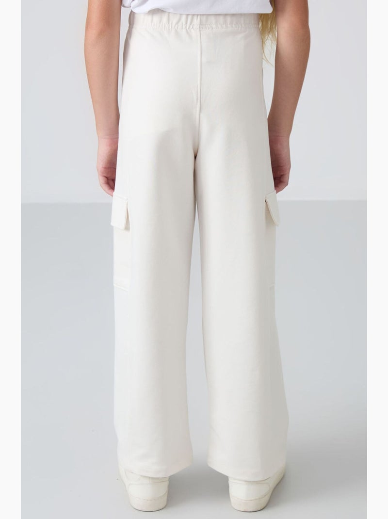 Pantalón de chándal de mezcla de algodón tommy Blanco roto - Kiabi