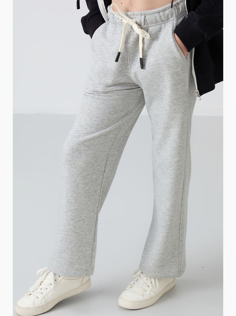 Pantalón de chándal de mezcla de algodón tommy Gris claro - Kiabi