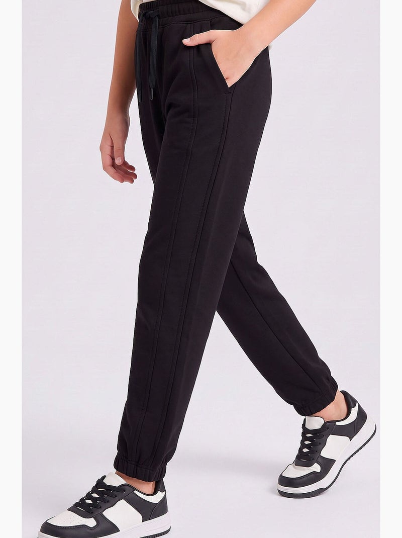 Pantalón de chándal de mezcla de algodón tommy Negro - Kiabi