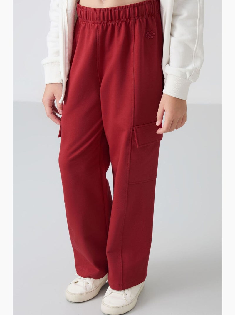 Pantalón de chándal de mezcla de algodón tommy Rojo burdeos - Kiabi