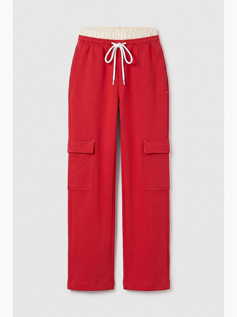 Pantalón de chándal de mezcla de algodón tommy Rojo - Kiabi