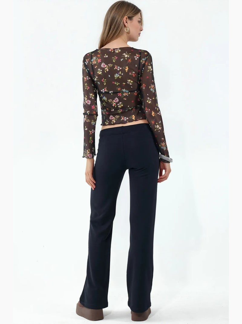 Pantalón de chándal de mujer de pernera recta busem Azul marino - Kiabi