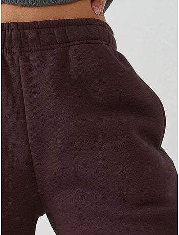 Pantalón de chándal de mujer de pierna ancha en mezcla de algodón hiccup
