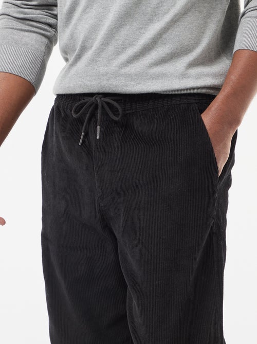 Pantalón de chándal de pana liso - Kiabi