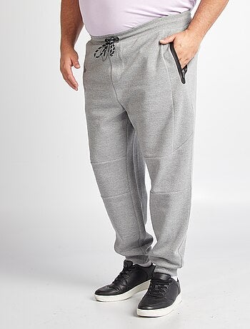 Pantalón de chándal de punto de piqué con bolsillos con cremallera