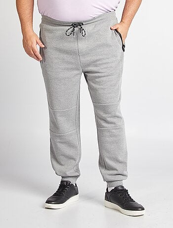 Pantalón de chándal de punto de piqué con bolsillos con cremallera
