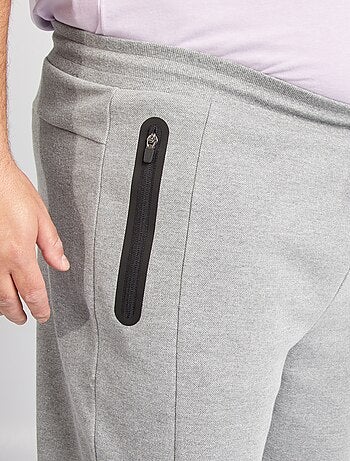 Pantalón de chándal de punto de piqué con bolsillos con cremallera