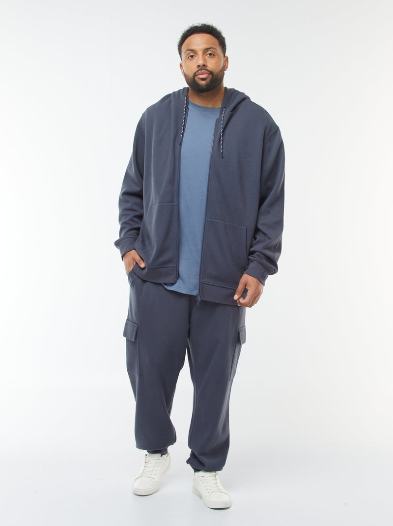 Pantalón de chándal de punto de piqué con bolsillos con solapa Azul - Kiabi