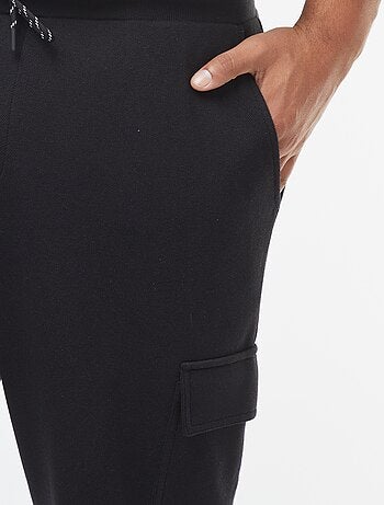 Pantalón de chándal de punto de piqué con bolsillos con solapa