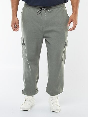 Pantalón de chándal de punto de piqué con bolsillos con solapa