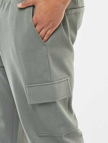 Pantalón de chándal de punto de piqué con bolsillos con solapa