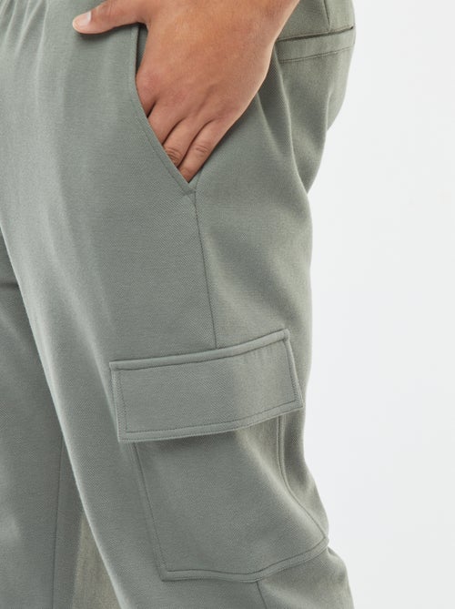 Pantalón de chándal de punto de piqué con bolsillos con solapa - Kiabi