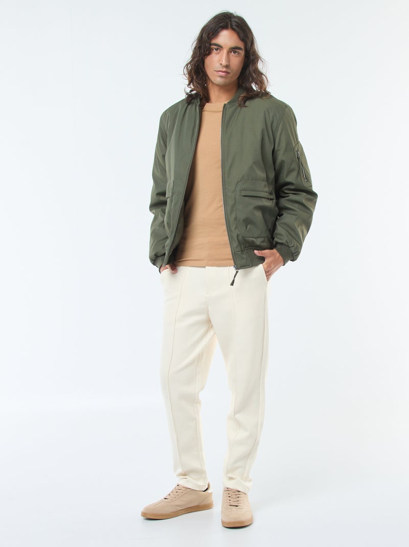 Pantalón de chándal de punto de piqué liso Blanco - Kiabi