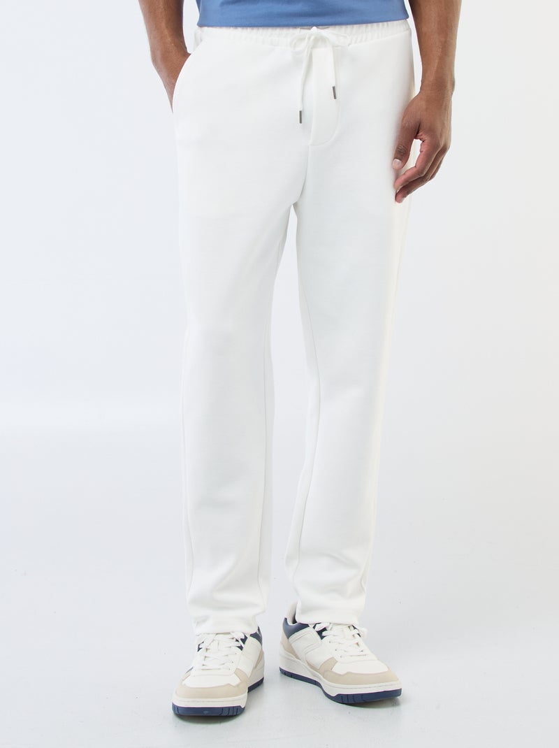 Pantalón de chándal de punto piqué Blanco - Kiabi