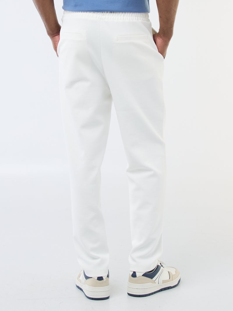 Pantalón de chándal de punto piqué Blanco - Kiabi