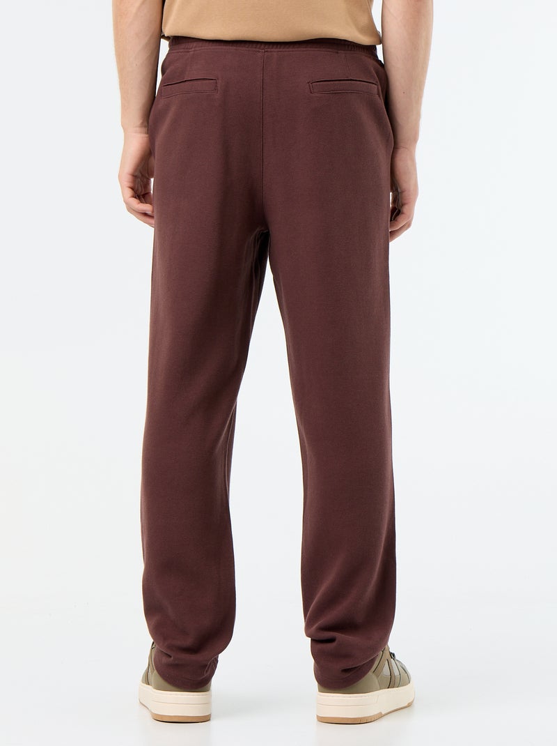 Pantalón de chándal de punto piqué Marron - Kiabi