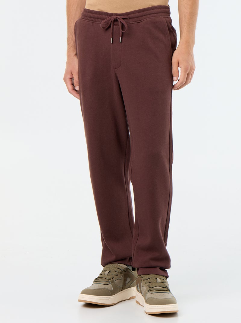 Pantalón de chándal de punto piqué Marron - Kiabi
