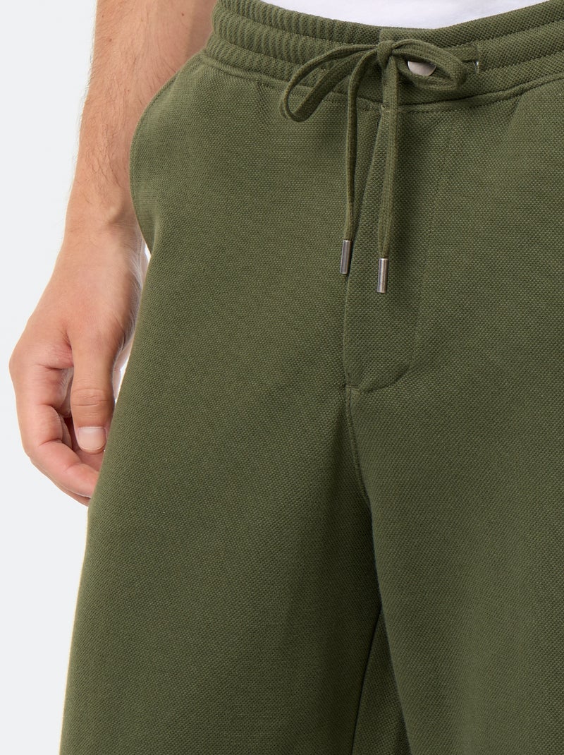 Pantalón de chándal de punto piqué Verde - Kiabi