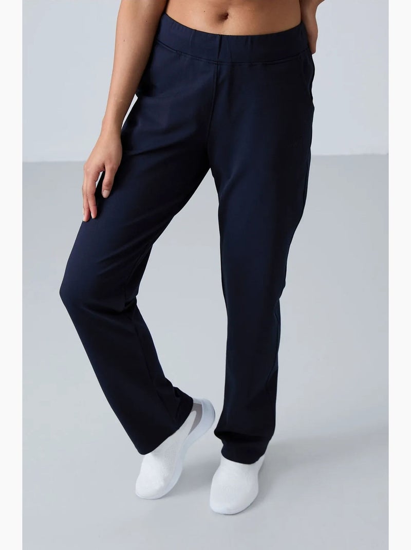 Pantalón de chándal de tiro alto y pernera recta tommy Azul marino - Kiabi