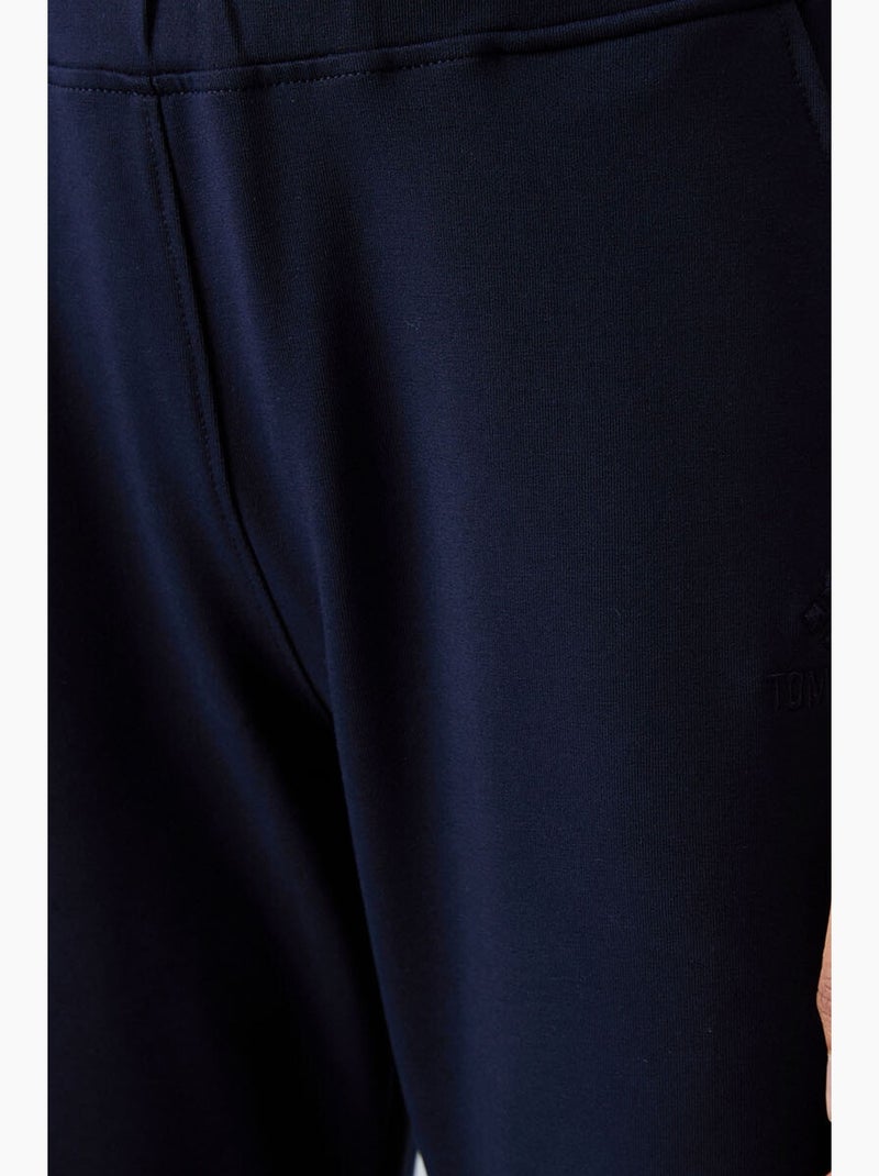 Pantalón de chándal de tiro alto y pernera recta tommy Azul marino - Kiabi