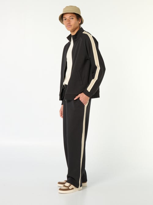 Pantalón de chándal de wide leg con banda decorativa - Kiabi