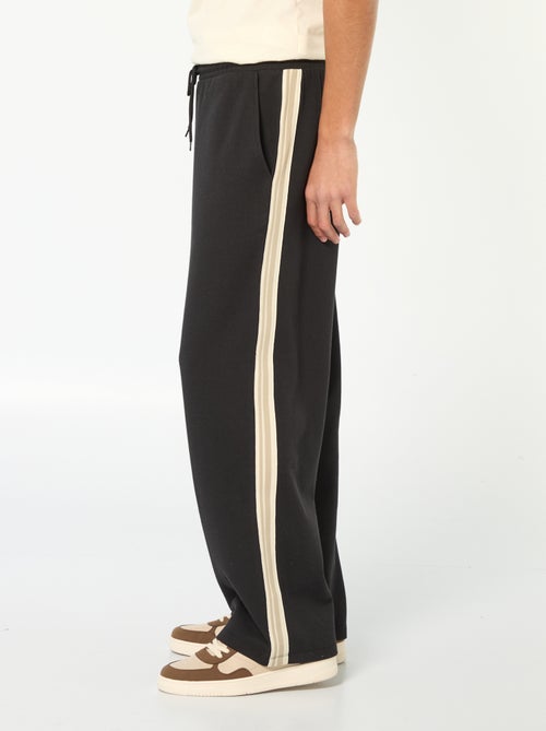 Pantalón de chándal de wide leg con banda decorativa - Kiabi