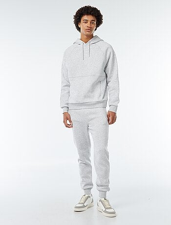 Pantalón de chándal en felpa perchada con 2 bolsillos con cremallera