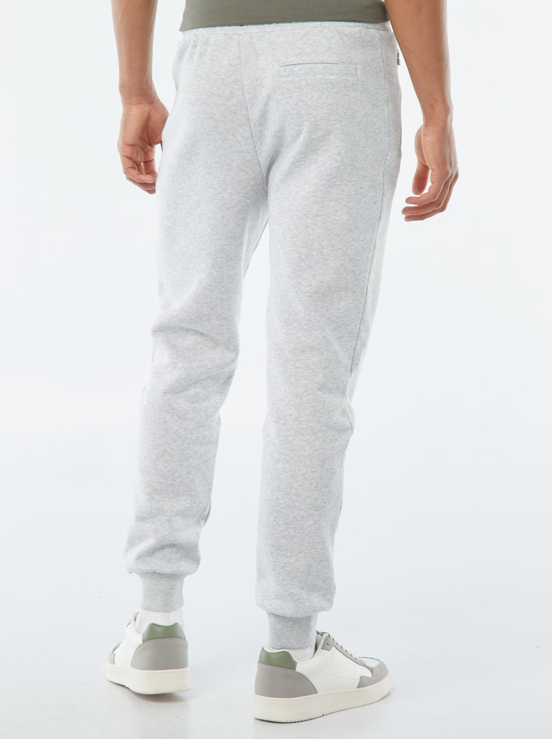 Pantalón de chándal en felpa perchada con 2 bolsillos con cremallera Gris - Kiabi
